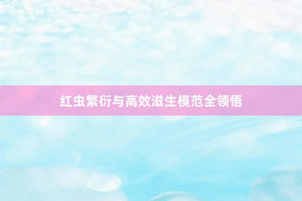 红虫繁衍与高效滋生模范全领悟